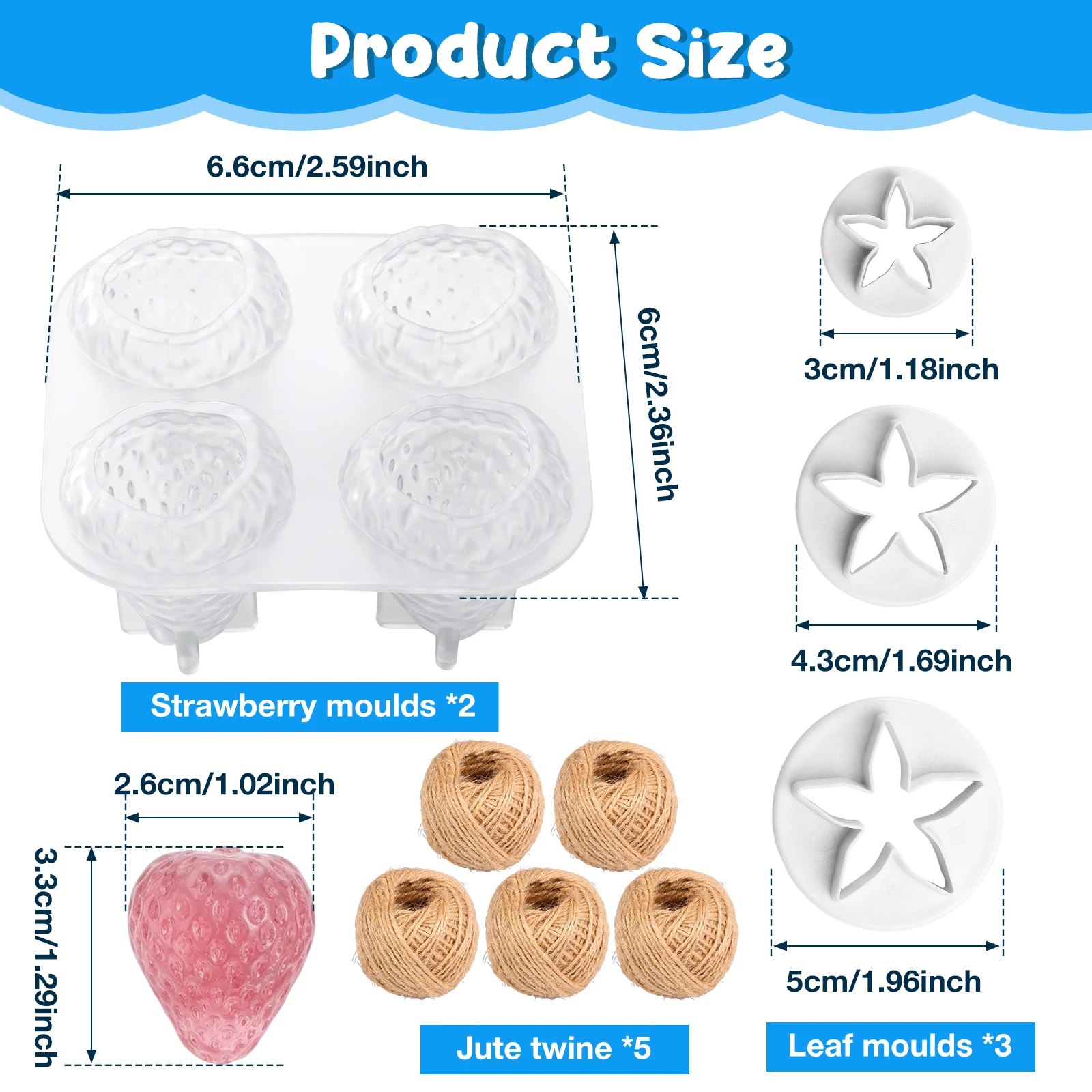 2 Pcs Strawberry Soap Mold 4 C - огляд і ціна Soap Making Diy Kit
